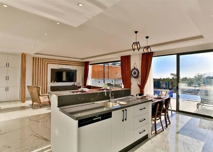 Вилла Olivet-kalkan 3 Bedroom-2 Jakuzzies-sauna-turkish Hamam-huge Private Pool And Lovely Garden